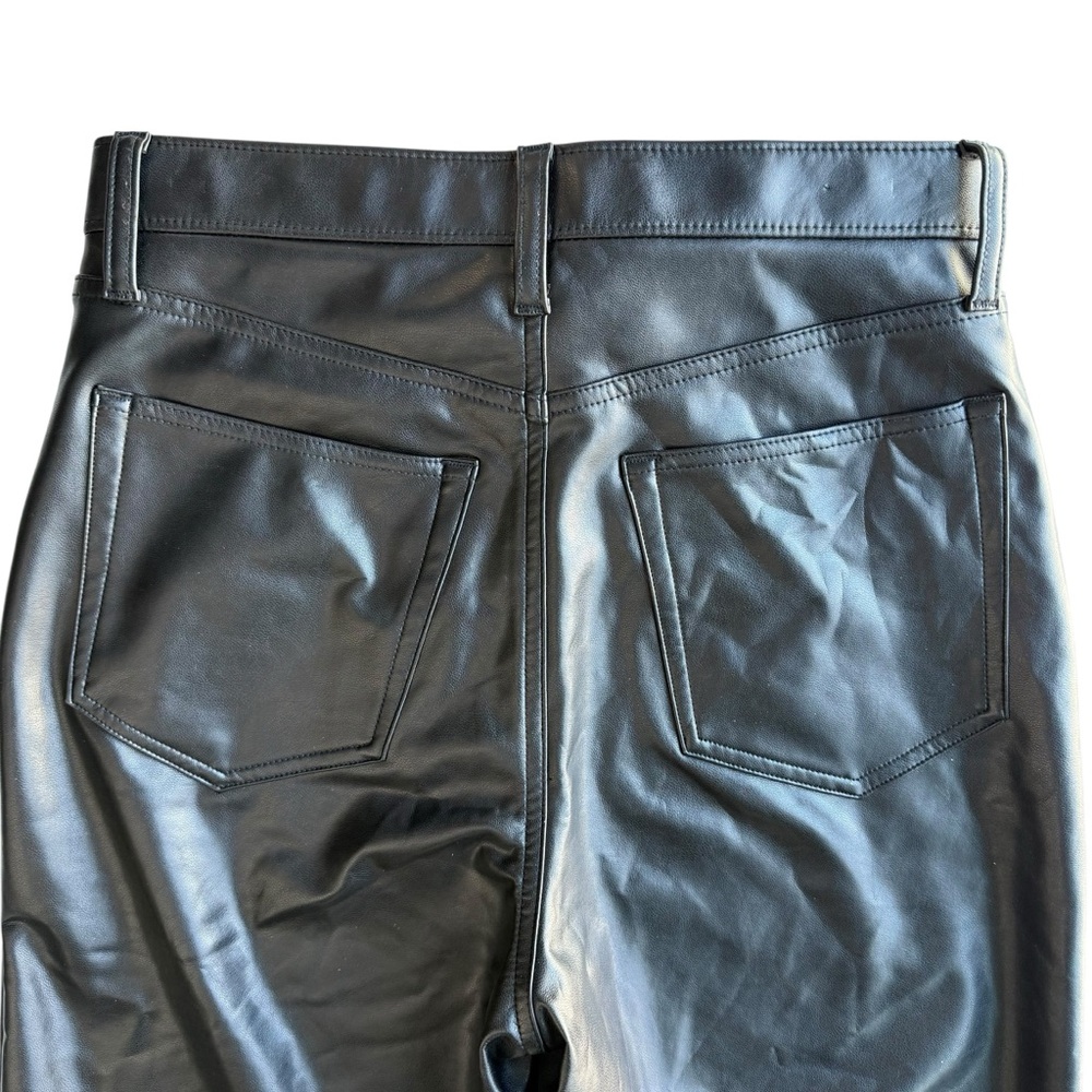 Abercrombie & Fitch Vegan Faux Leather Pant Black Size 28/6 NWOT Straight 90’s - Picture 5 of 9